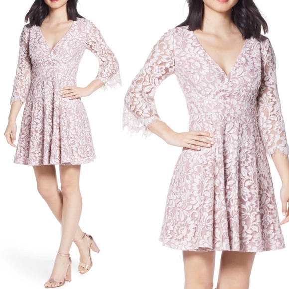 Eliza J Dresses & Skirts - 💜SALE [Eliza J] Blush Lace Fit & Flare Dress